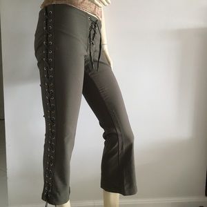 Jennyfer lace up front stretch cropped pants with laced up sides